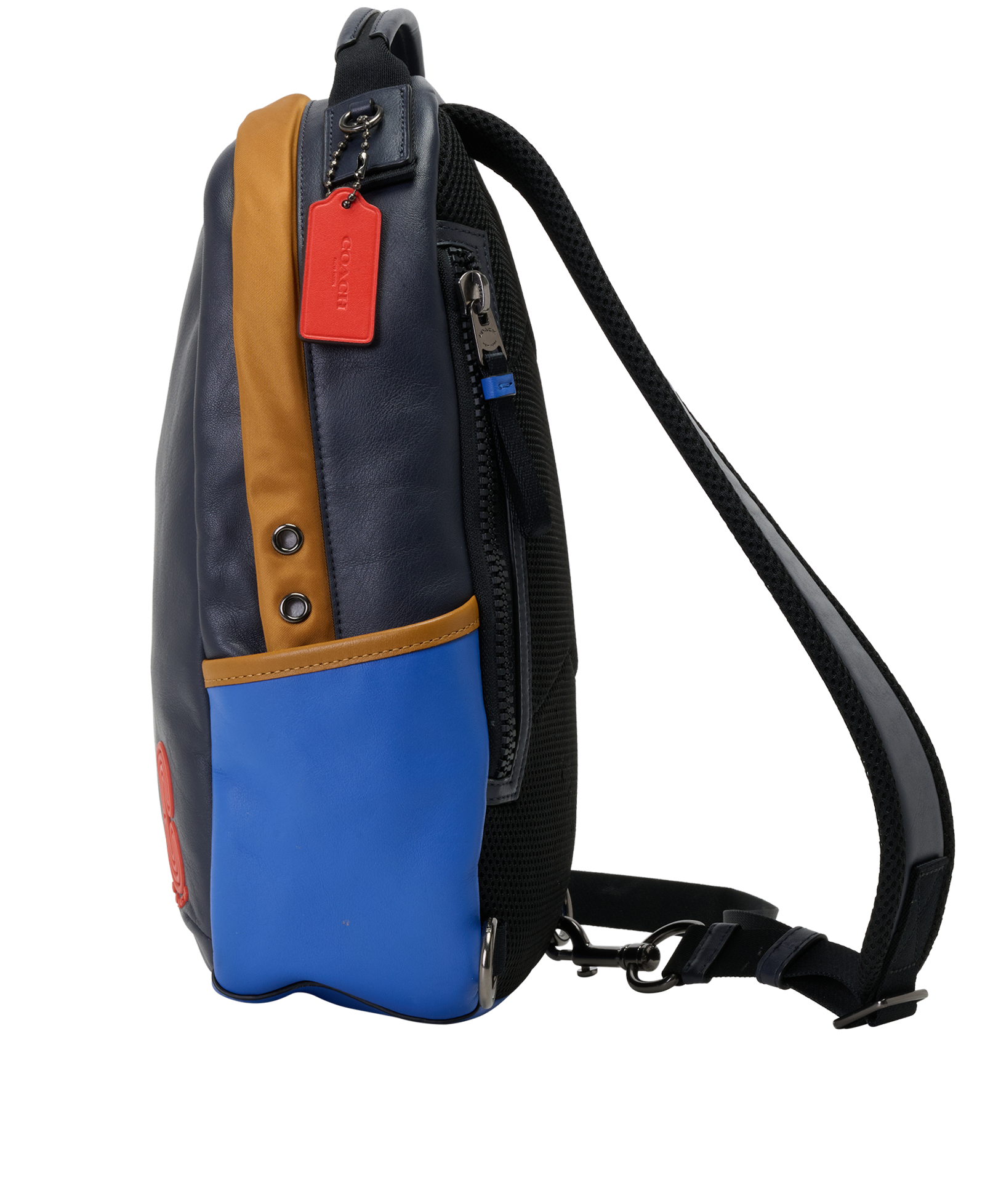 Edge Crossbody/Backpack, &pound;130, Handbags, Blue/Navy/Red/Tan, Leather, Bottom view